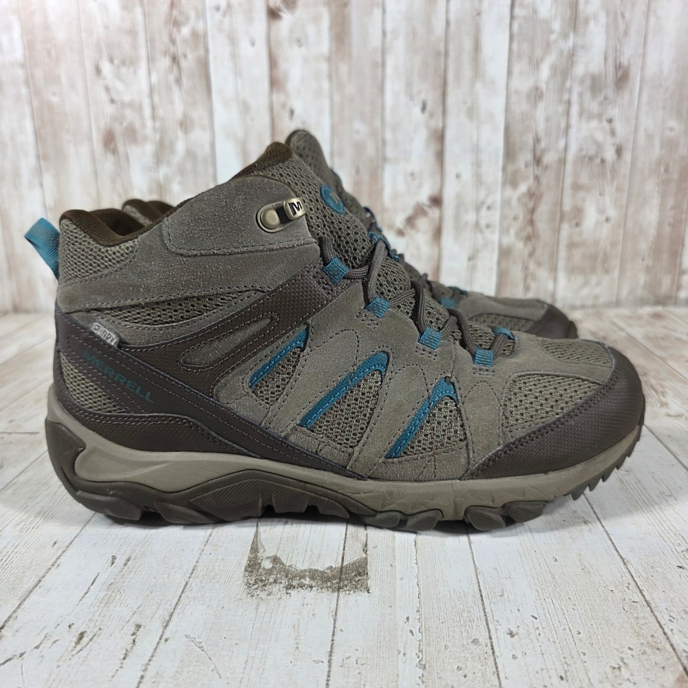 Merrell Boulder Womens Hiking Boots‎ Brown Blue M-Select DRY J09526 Size 11